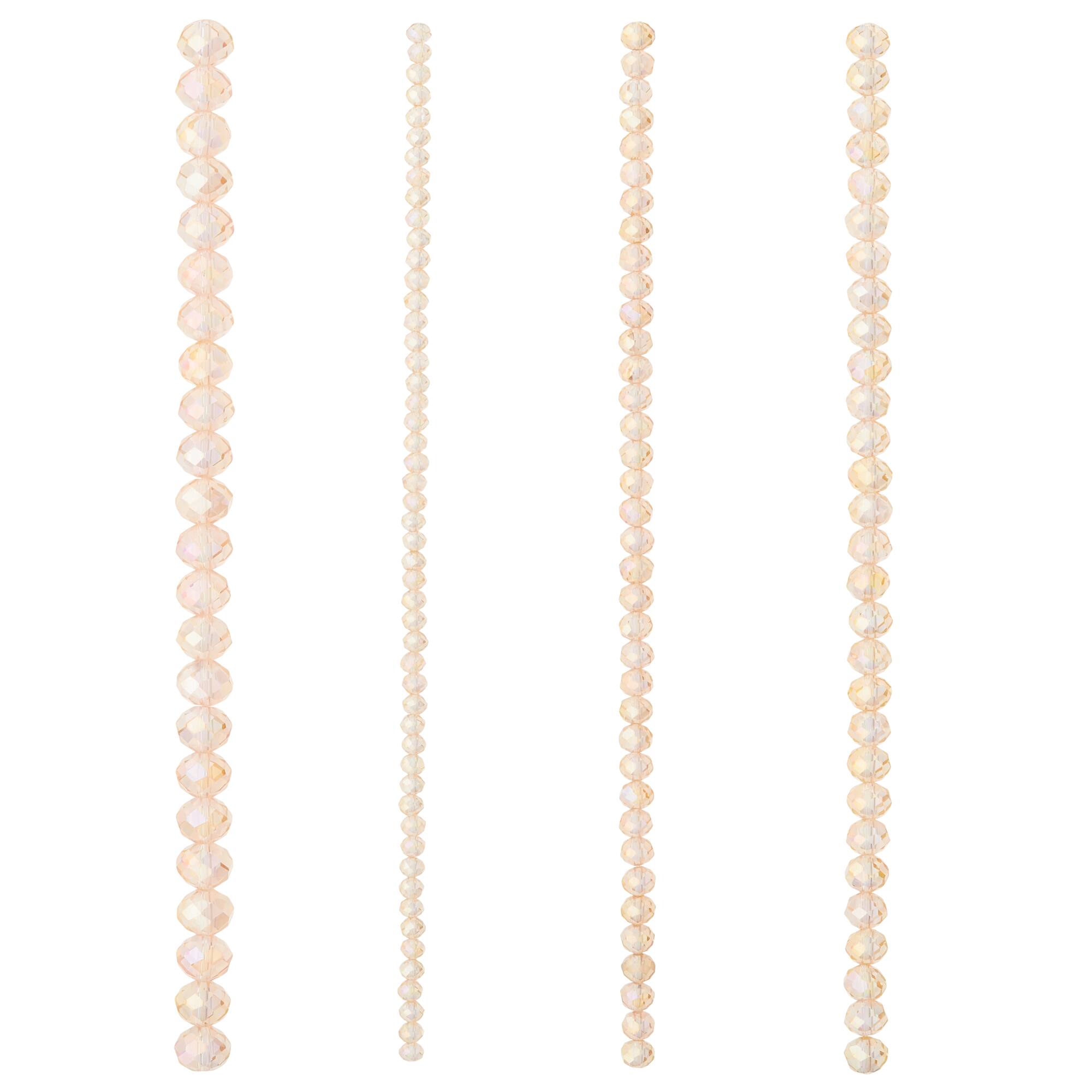 Pink & Gold Plated Faceted Glass Rondelle Beads by Bead Landing™